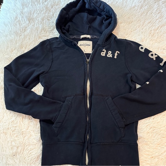 Abercrombie & Fitch Kids Dark Blue Zip-Up Hoodie - Picture 6 of 12